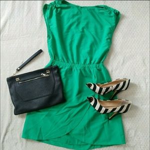 H&M Sour Apple Green Cap Sleeve Dress size 4